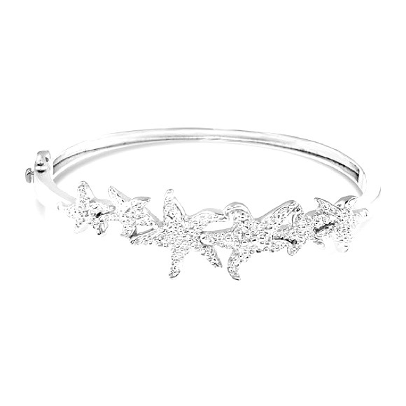 Monarch Starfish Cara Mia Simulated diamond Bangle Bracelet - Picture 1 of 1